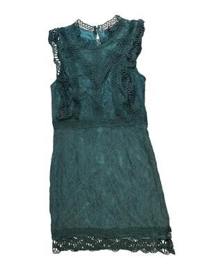 Lulus Dark Teal Lace Mini Dress